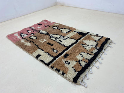 Berber custom rug, Moroccan colorful handmade wool rugs, Berber rugs for living room.