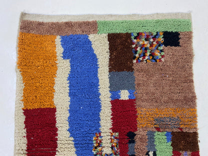 Tapis marocain personnalisé noué à la main, tapis de décoration bohème coloré.