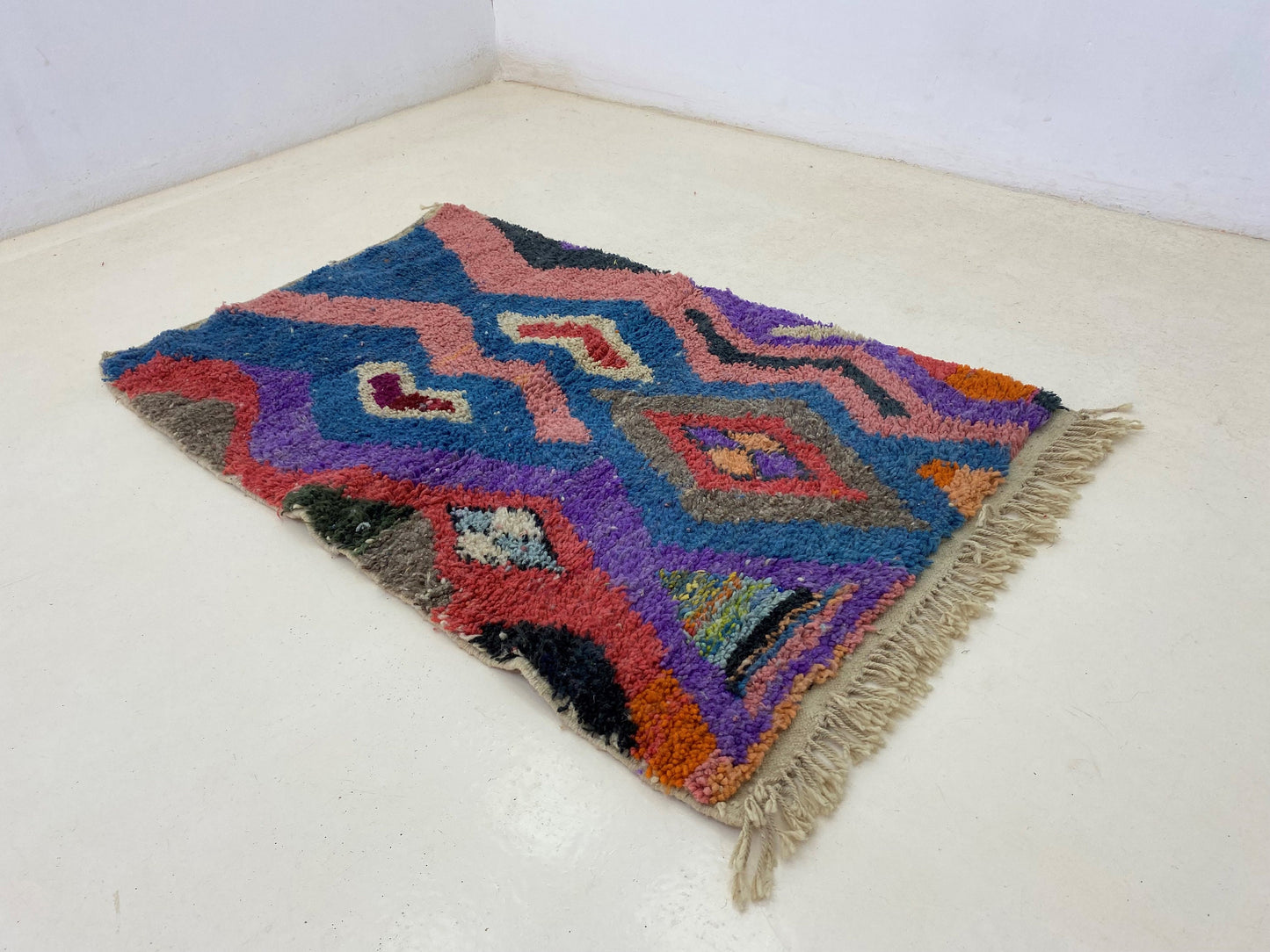 Custom Moroccan Berber Handmade Rug, Colorful Area Rug, Unique Bohemian Floor Decor rug.