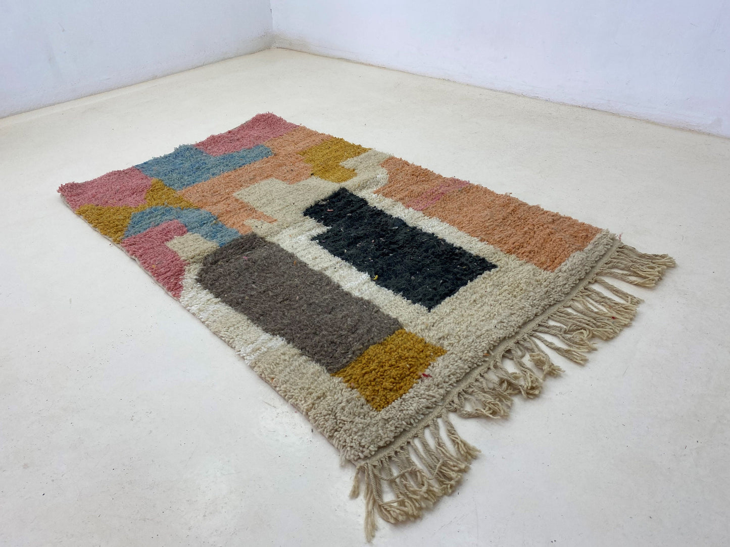 Custom Moroccan Area Rug, Colorful Boho Decor Hand Knotted Rug.