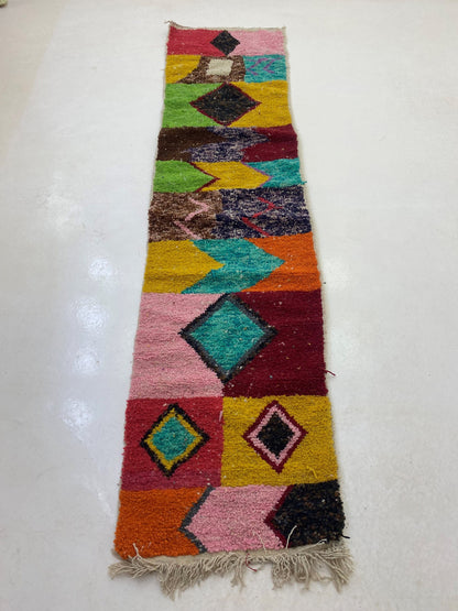 Tapis de couloir marocain, tapis berbères en laine faits à la main, tapis de couloir marocain coloré pour couloir.