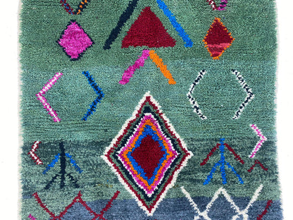 Handwoven Colorful Berber Rug, Handwoven Custom Moroccan area rug.