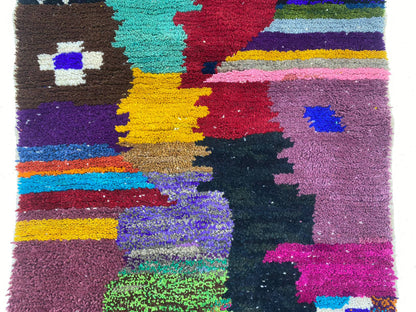 Tapis berbère marocain en laine personnalisable fait main, tapis artisanal noué à la main