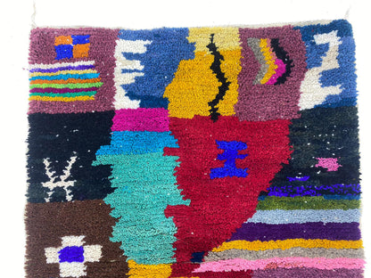 Tapis berbère marocain en laine personnalisable fait main, tapis artisanal noué à la main