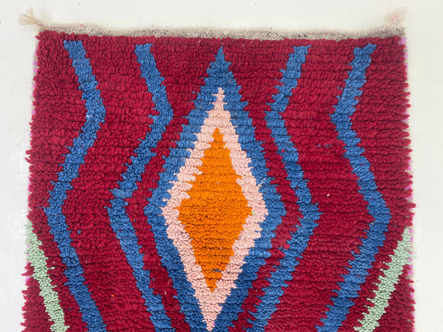 Tapis de couloir marocain coloré, tapis de couloir en laine berbère tissé à la main, tapis de couloir fait main sur mesure.