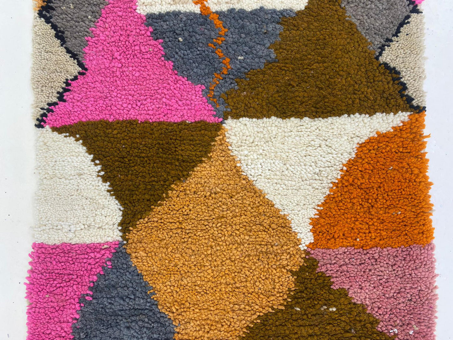 Custom Handwoven Moroccan Runner, Colorful Berber Wool Hallway Rug.