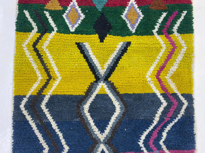 Colorful Geometric rug, Hand knotted Moroccan Berber Rug - Custom Unique Area Rug - Made to Order rugs.