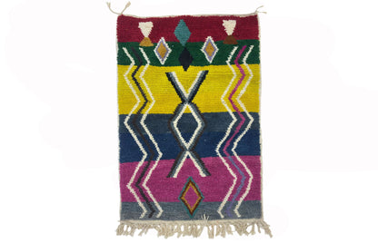 Colorful Geometric rug, Hand knotted Moroccan Berber Rug - Custom Unique Area Rug - Made to Order rugs.