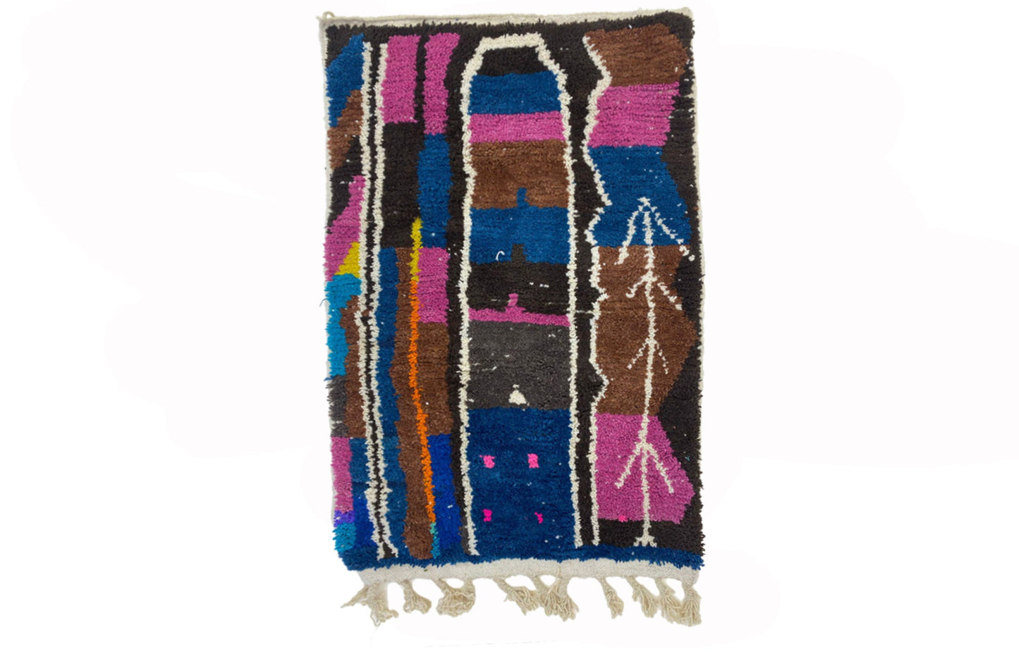 Bohemian Home Decor, Colorful Moroccan Handmade Area Rug.