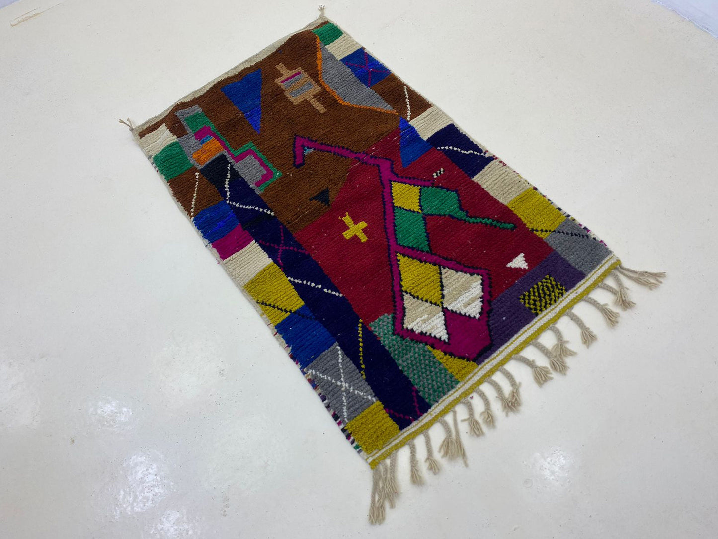 Colorful Moroccan Rug-Custom Berber wool rug, handmade area rug.