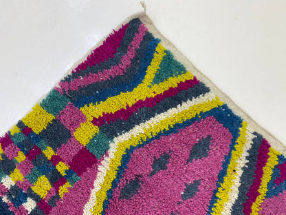 Colorful Moroccan Rug-Handwoven Custom Berber rug, handmade wool area rug.