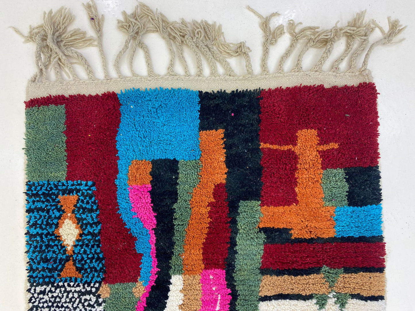 Colorful Custom berber rug, Unique Handmade Moroccan Rug.