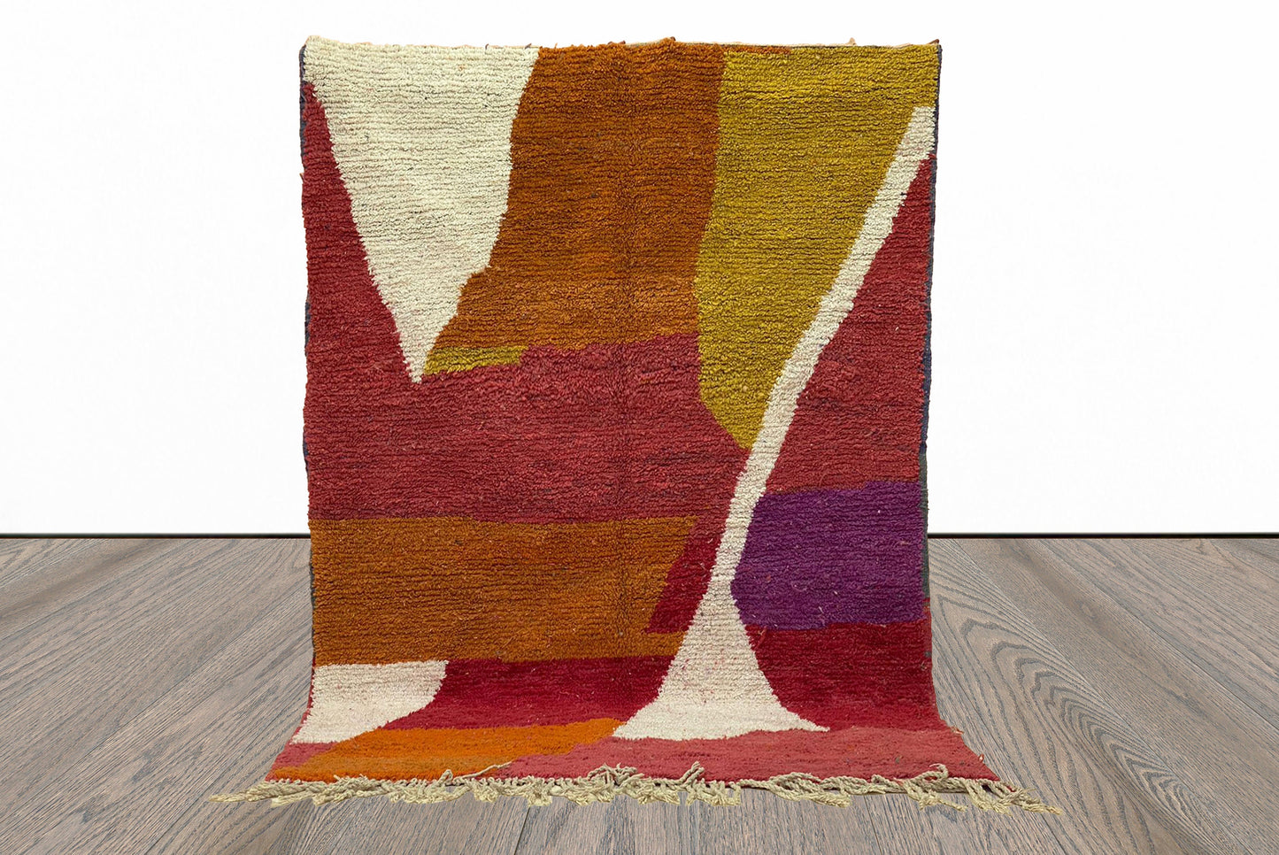 Berber Hand Knotted Wool Rug, Moroccan Berber Rug for Home Decor.