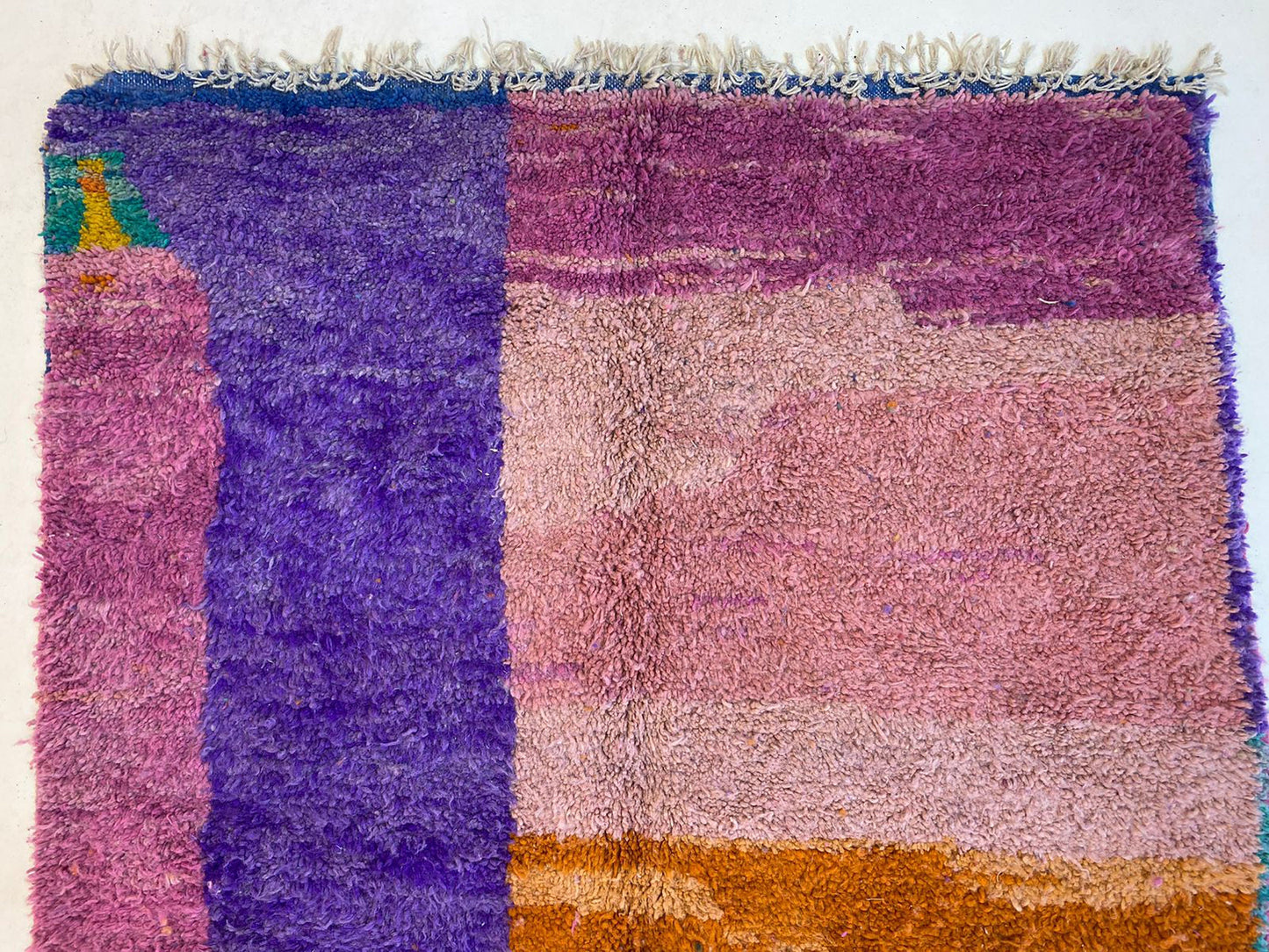 Colorful Moroccan Berber Rug, Unique Custom Bohemian Area Rug.