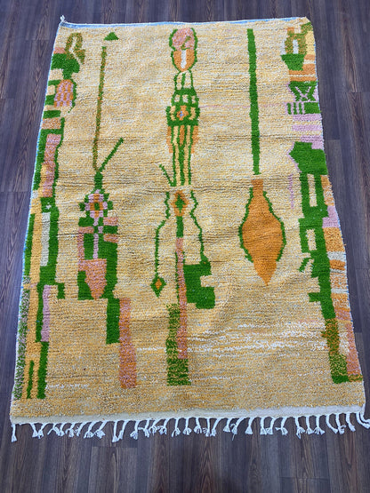 Tapis berbère personnalisé, tissé à la main, marocain coloré pour votre salon.