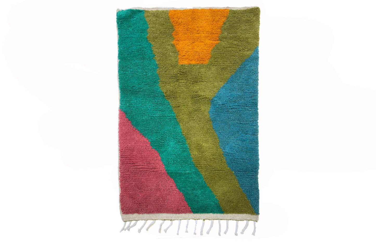 Colorful Moroccan Berber Rug, Custom Handwoven Wool Area Rug.