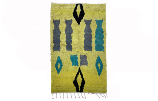 Handmade Berber Wool Rug, Custom Size Moroccan Colorful Area Rug.