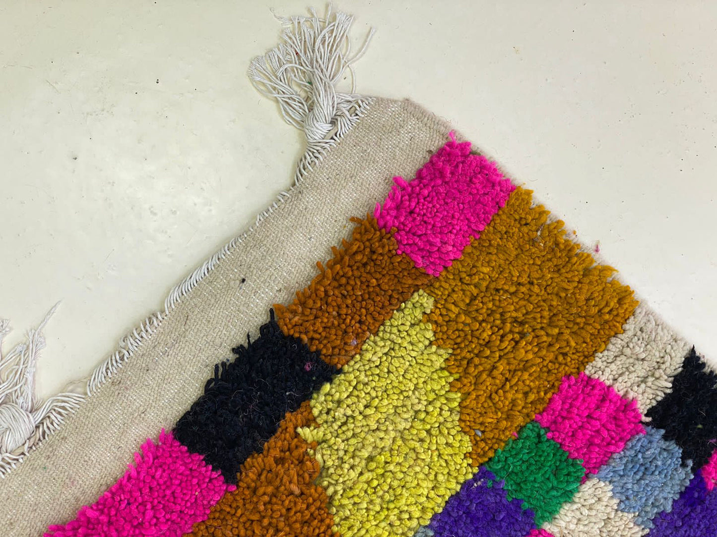 Handmade Moroccan Colorful Berber Rug, Custom Kitchen Decor Rug.