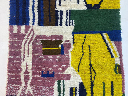 Handmade Berber Rug, Custom Colorful Moroccan Area Rug for Living Room.