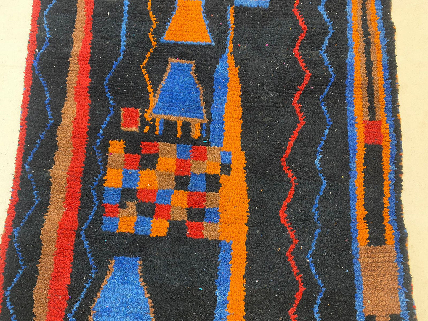 Tapis berbère personnalisé unique, tapis marocain élégant fait à la main, tapis coloré.