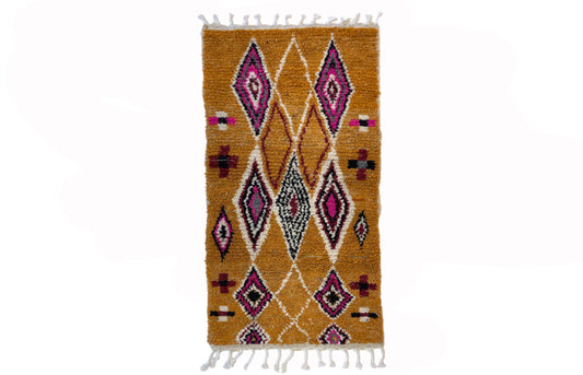 Boho Chic Moroccan Berber Rug, Colorful Wool Handwoven Area Rug.