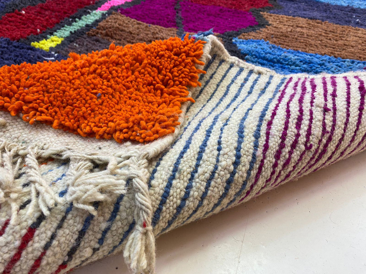 Handmade Moroccan Style Colorful Area Rug, Bohemian Decor Rug.