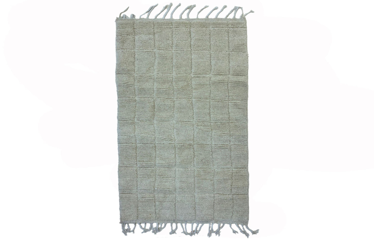 Tapis berbère marocain tissé à la main en gris clair avec franges, tapis berbère unique fait à la main, tapis de décoration intérieure.