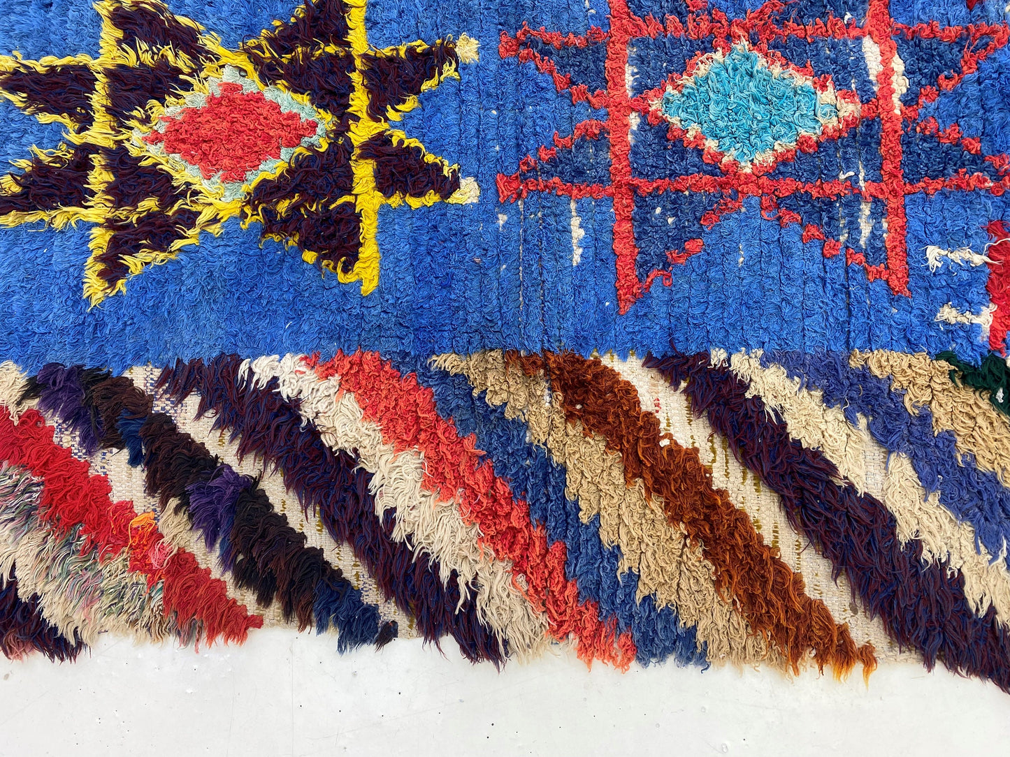 Tapis de couloir berbère marocain 3x6, décor bohème unique.