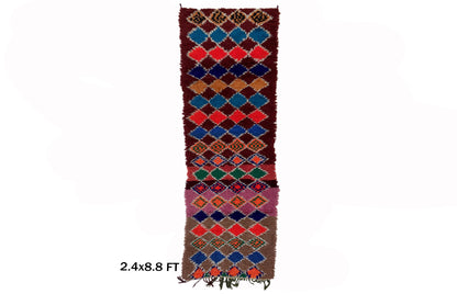 Tapis marocain berbère shag étroit 2x9.