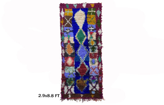 Tapis de couloir long et coloré marocain Shag 3x9.