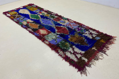 Tapis de couloir long et coloré marocain Shag 3x9.