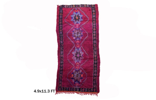 Tapis berbère marocain vintage exquis 5x11, tapis en laine Boho.