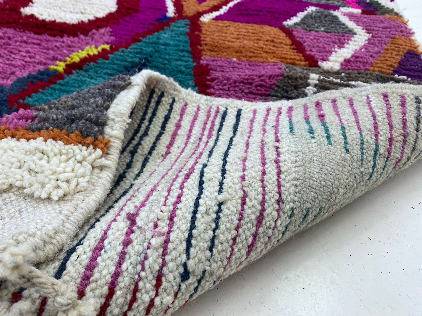 Moroccan Inspired Kitchen Rug, Handmade Wool Berber Area Rug.