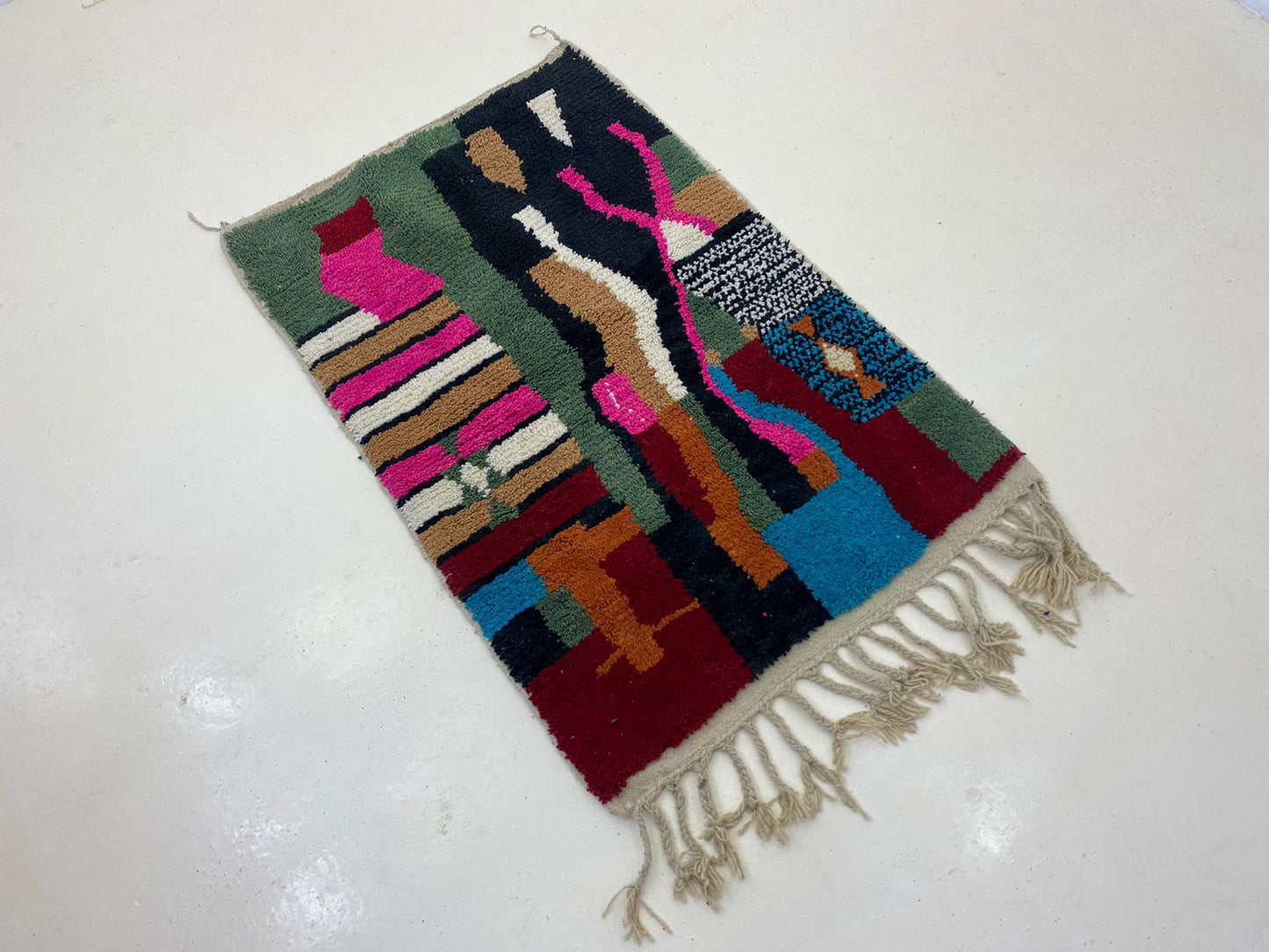 Colorful Custom berber rug, Unique Handmade Moroccan Rug.