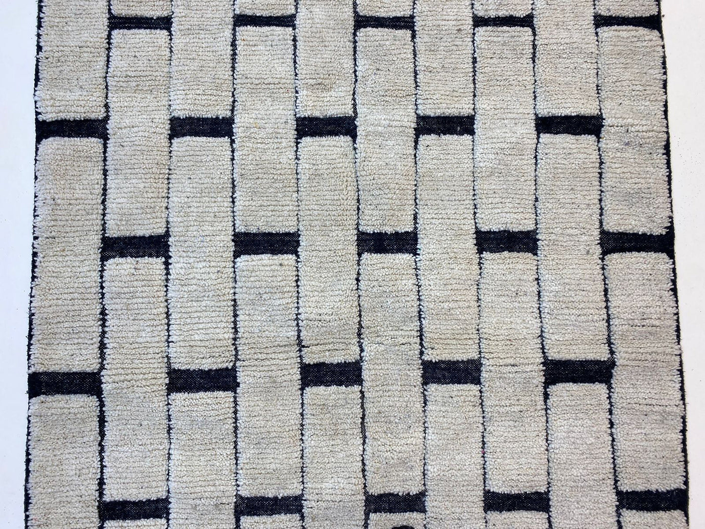 Handmade Berber Custom Rug for Living Room, Moroccan White Area Rug.