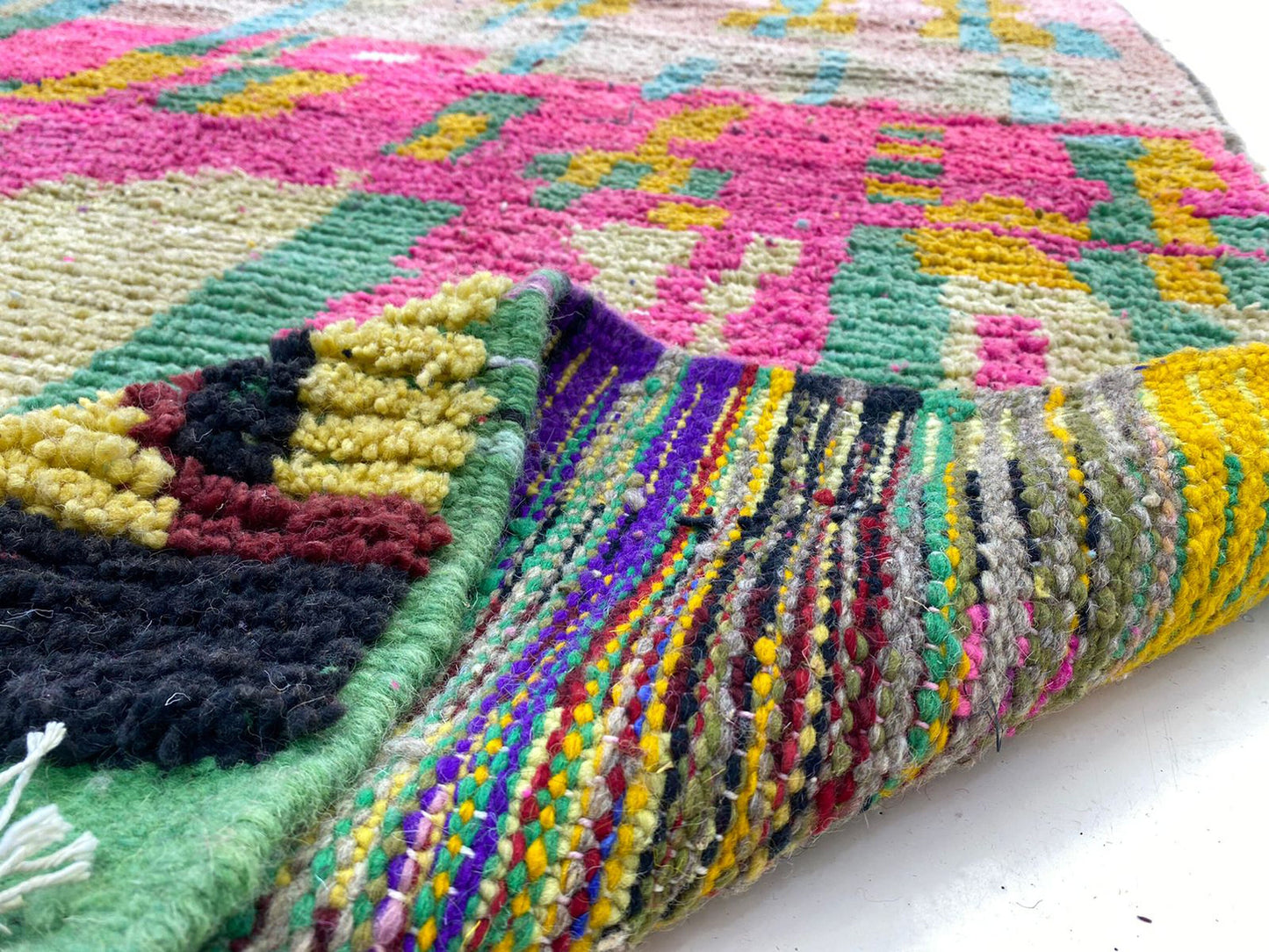 Handcrafted Moroccan Berber Rug, Custom colorful area Rug.