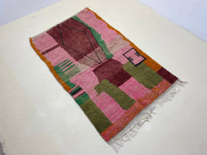 Custom colorful Moroccan Berber Rug, Handwoven Wool area Rug.