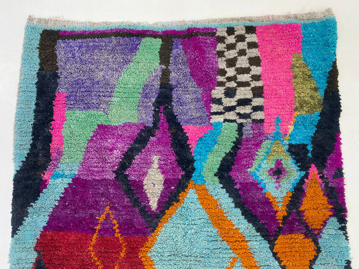 Handmade Wool rug, Moroccan Berber Rug, custom colorful area Rug.