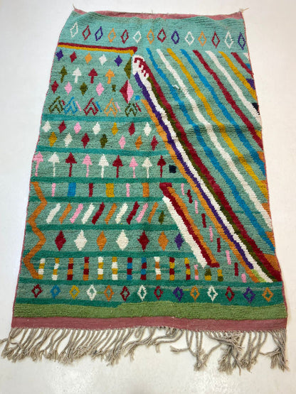 Handmade Colorful Moroccan Berber Area Rug, Custom Size Unique Berber Rug.