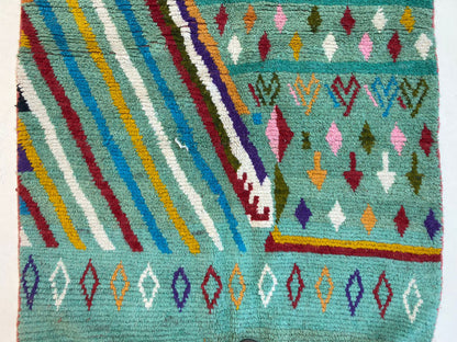 Handmade Colorful Moroccan Berber Area Rug, Custom Size Unique Berber Rug.