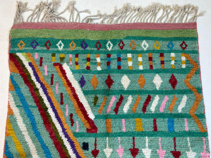 Handmade Colorful Moroccan Berber Area Rug, Custom Size Unique Berber Rug.