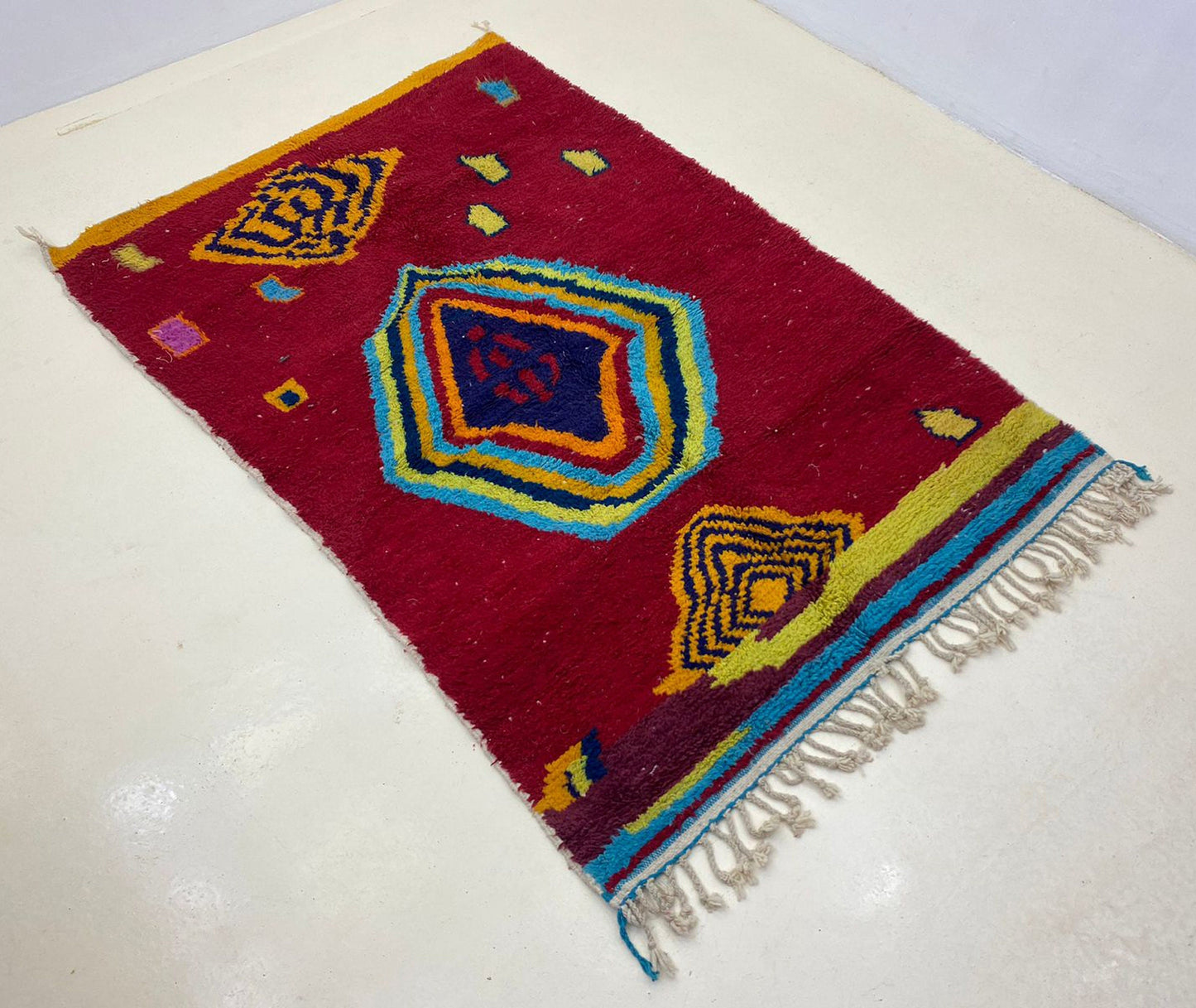 Handwoven Berber Area Rug, Custom-sized Colorful Moroccan Carpet.