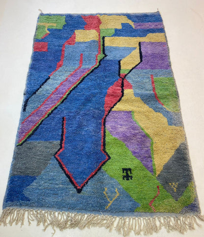 Handwoven Custom Berber Rug, Moroccan colorful Rug, One of a Kind Area Rug.