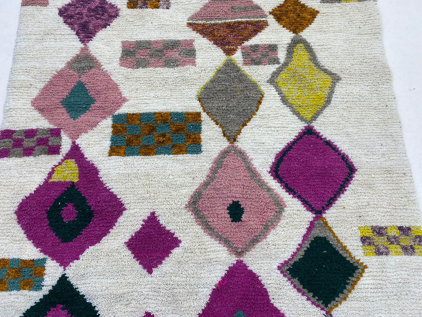 Handmade Colorful Bohemian Rug, Moroccan Rug Inspired for Living Room.