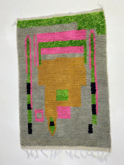 Custom Moroccan Wool Rug, Handmade Colorful Home Rug.