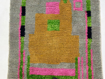 Custom Moroccan Wool Rug, Handmade Colorful Home Rug.