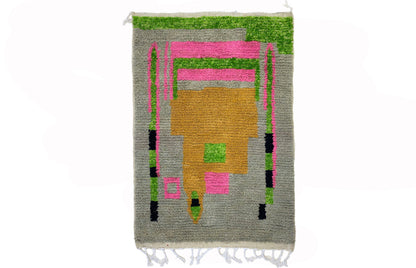 Custom Moroccan Wool Rug, Handmade Colorful Home Rug.