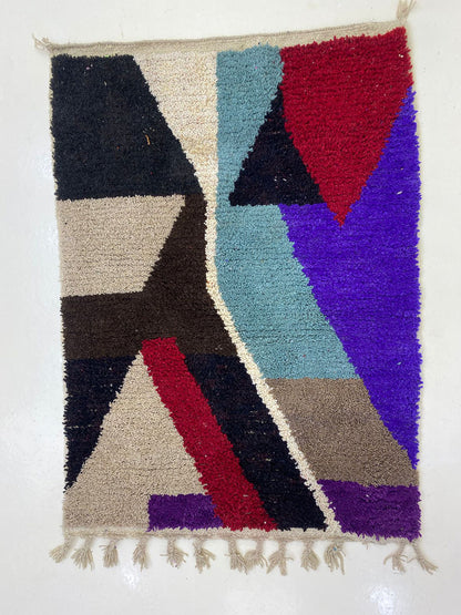 Handmade Moroccan Rug, Custom Colorful Berber Design Rug.