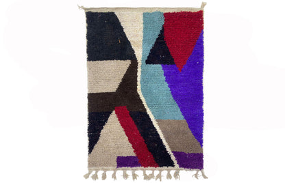 Handmade Moroccan Rug, Custom Colorful Berber Design Rug.