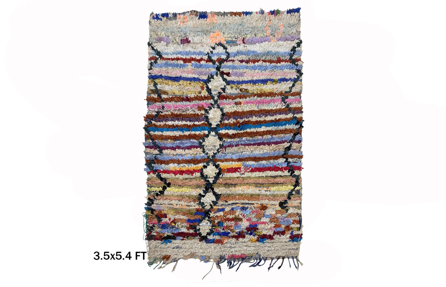 4x5 Vintage Moroccan Area Rug, Cozy Boho Rug.